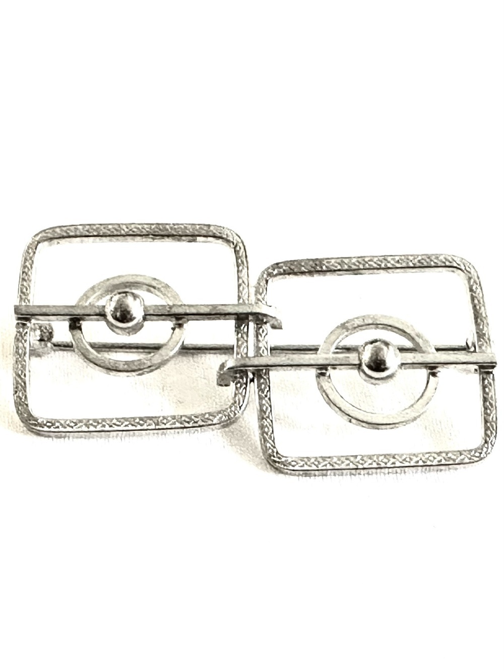 Vintage Silver Geometric Brooch Pin